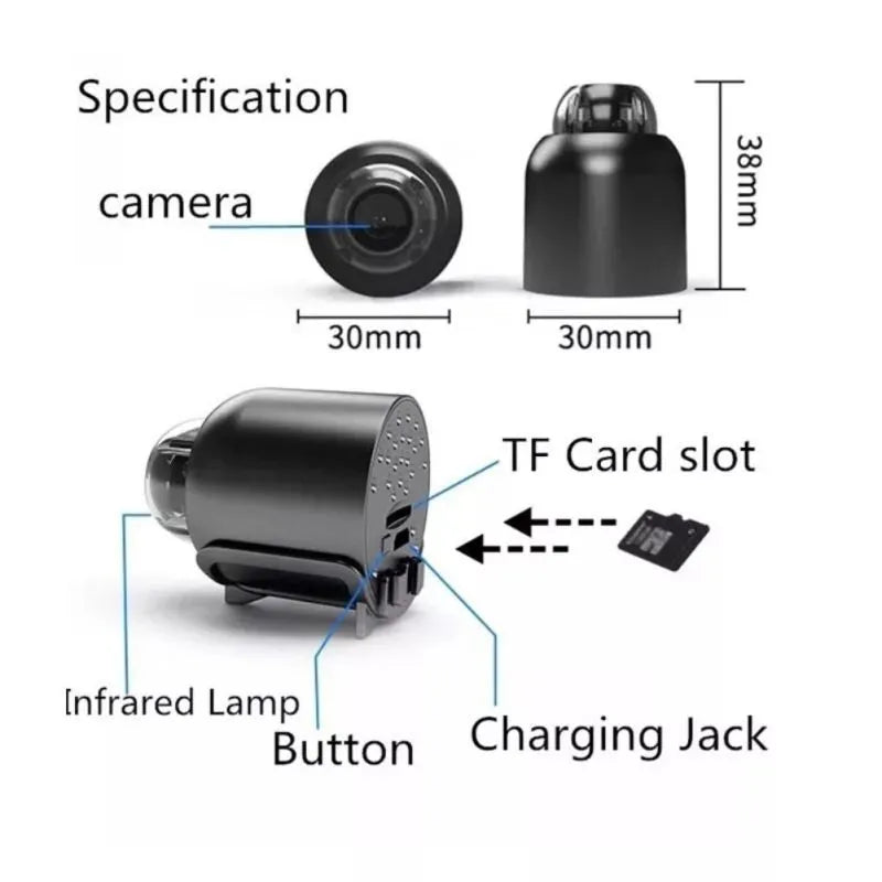 Mini WiFi Camera 1080p HD Wireless Indoor Security Camera Night Vision Compact
