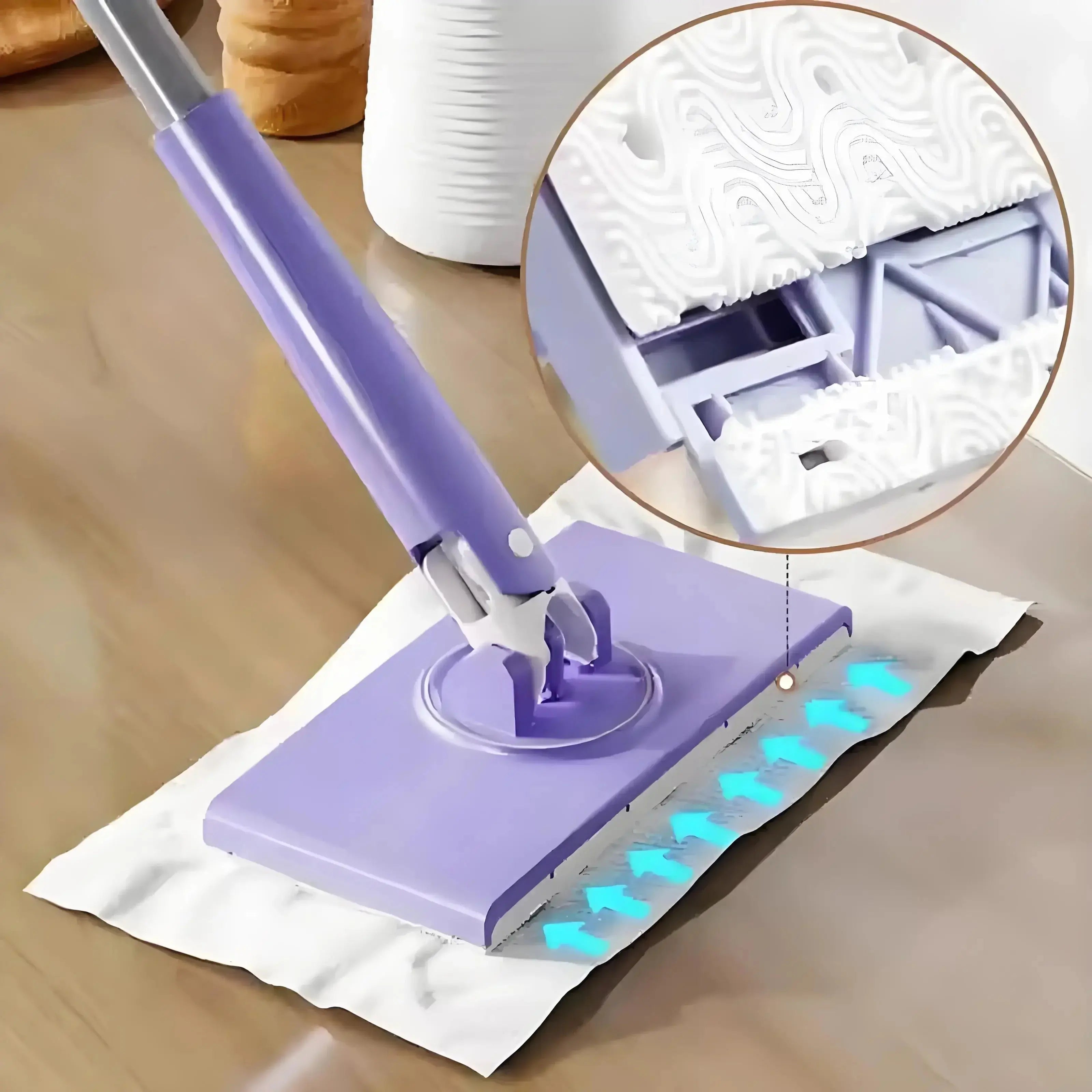360° Mini Flat Mop Hands Free Self Wringing Cleaning Mop with Washable Pads