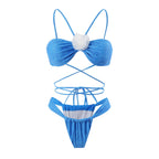 Chic & Stylish Ladies' Bikini with Elegant Floral Accents and Delicate Lace Details