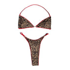 Leopard Triangle Bikini Set for Women with Adjustable Straps – Trendy Beach Style