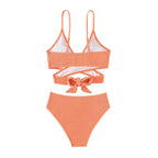 High-Waisted Textured Bikini Set for Women with Ribbed Fabric – Summer Swimwear