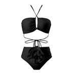 Chic Floral Bandeau Bikini for Women with Adjustable Straps