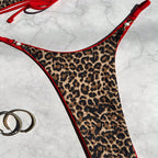 Leopard Triangle Bikini Set for Women with Adjustable Straps – Trendy Beach Style