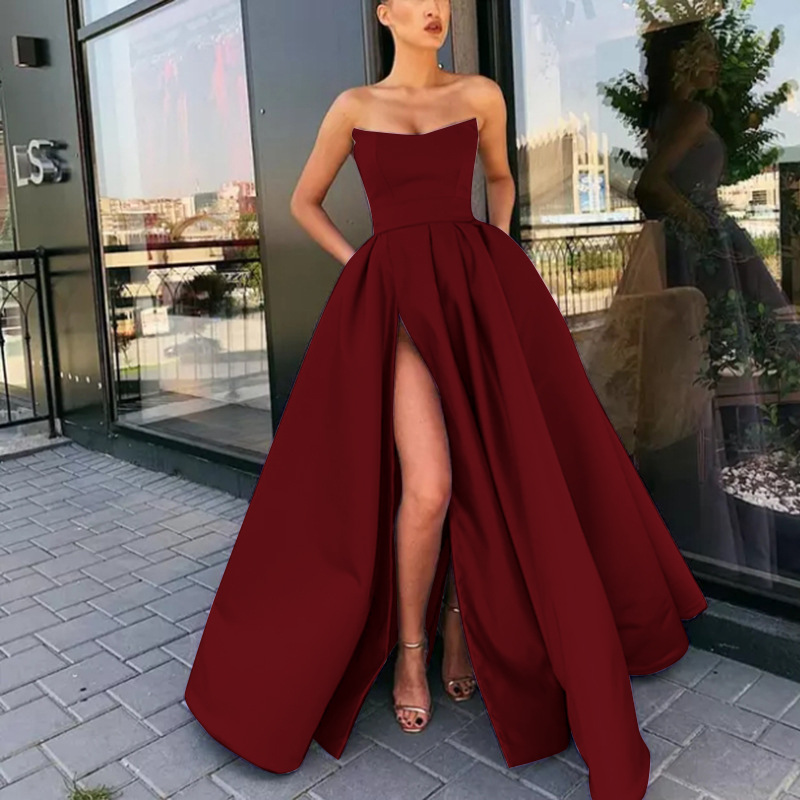 Strapless Evening Long Dress – Flared Cut