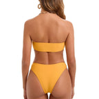 Chic Women's Bandeau Bikini with Trendy Ring Detail