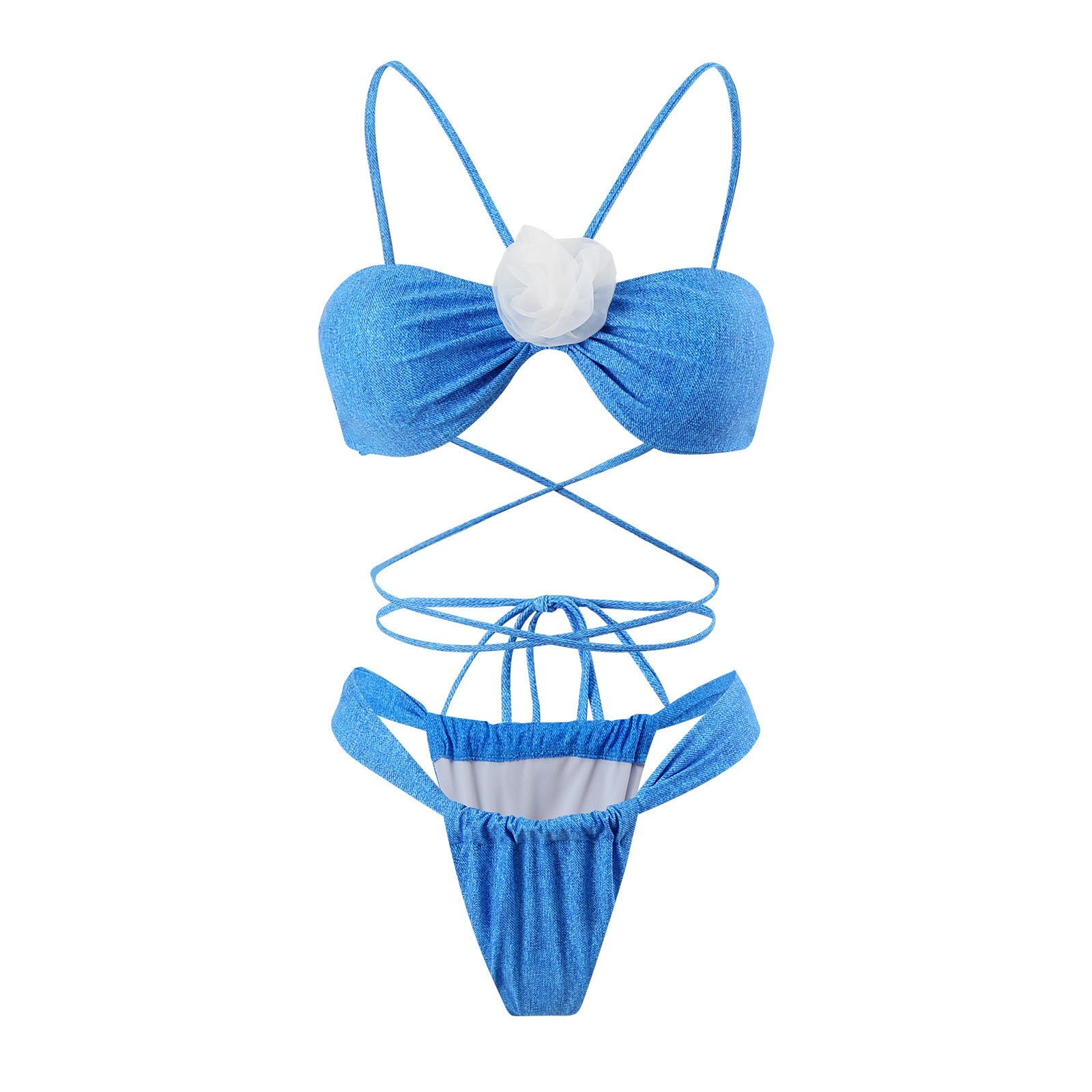 Chic & Stylish Ladies' Bikini with Elegant Floral Accents and Delicate Lace Details