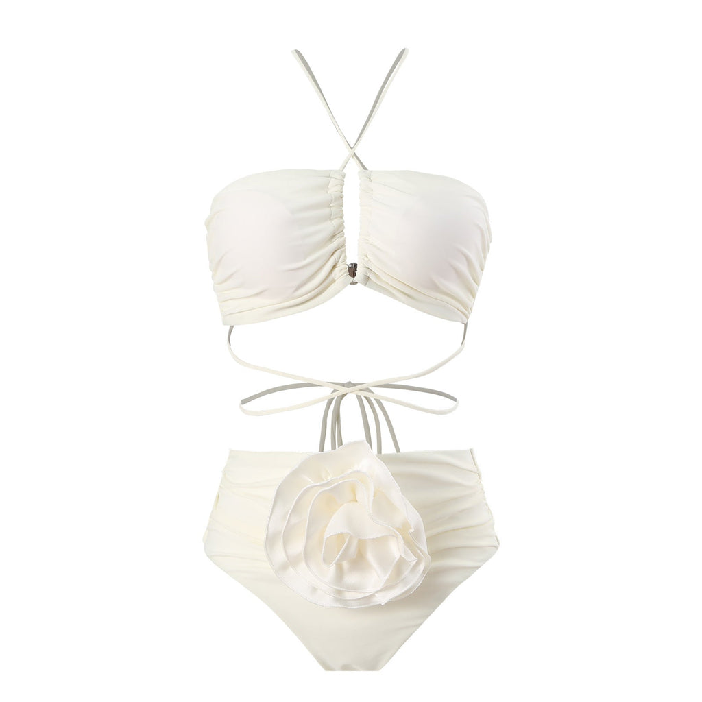 Chic Floral Bandeau Bikini for Women with Adjustable Straps
