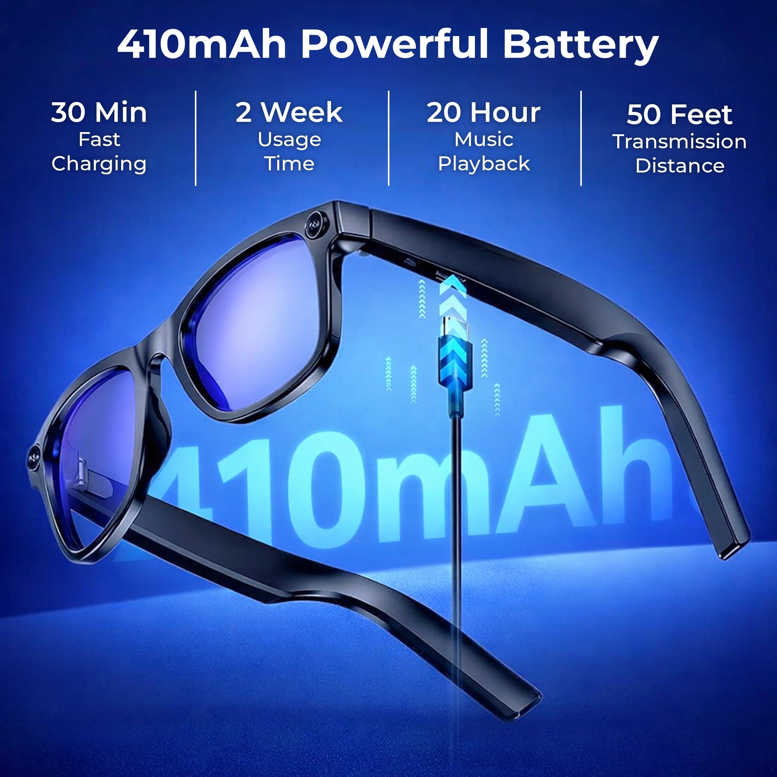 Smart AI Glasses with HD Camera & Translation – VisionSync Pro