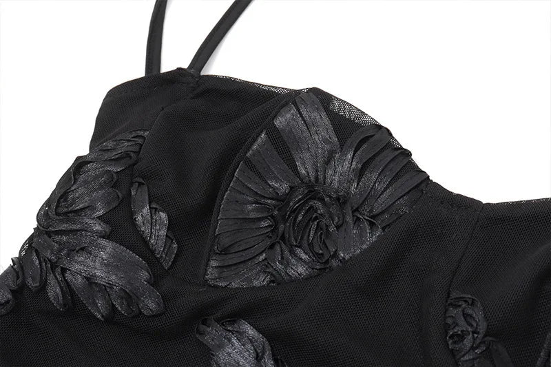 Backless Maxi Dress with Embroidered Flowers & Elegant Fit – Dara