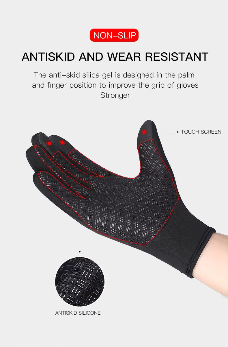 Winter Thermal Touchscreen Gloves – Windproof & Water-Resistant, Non-Slip Unisex Gloves for Cycling and Cold Weather