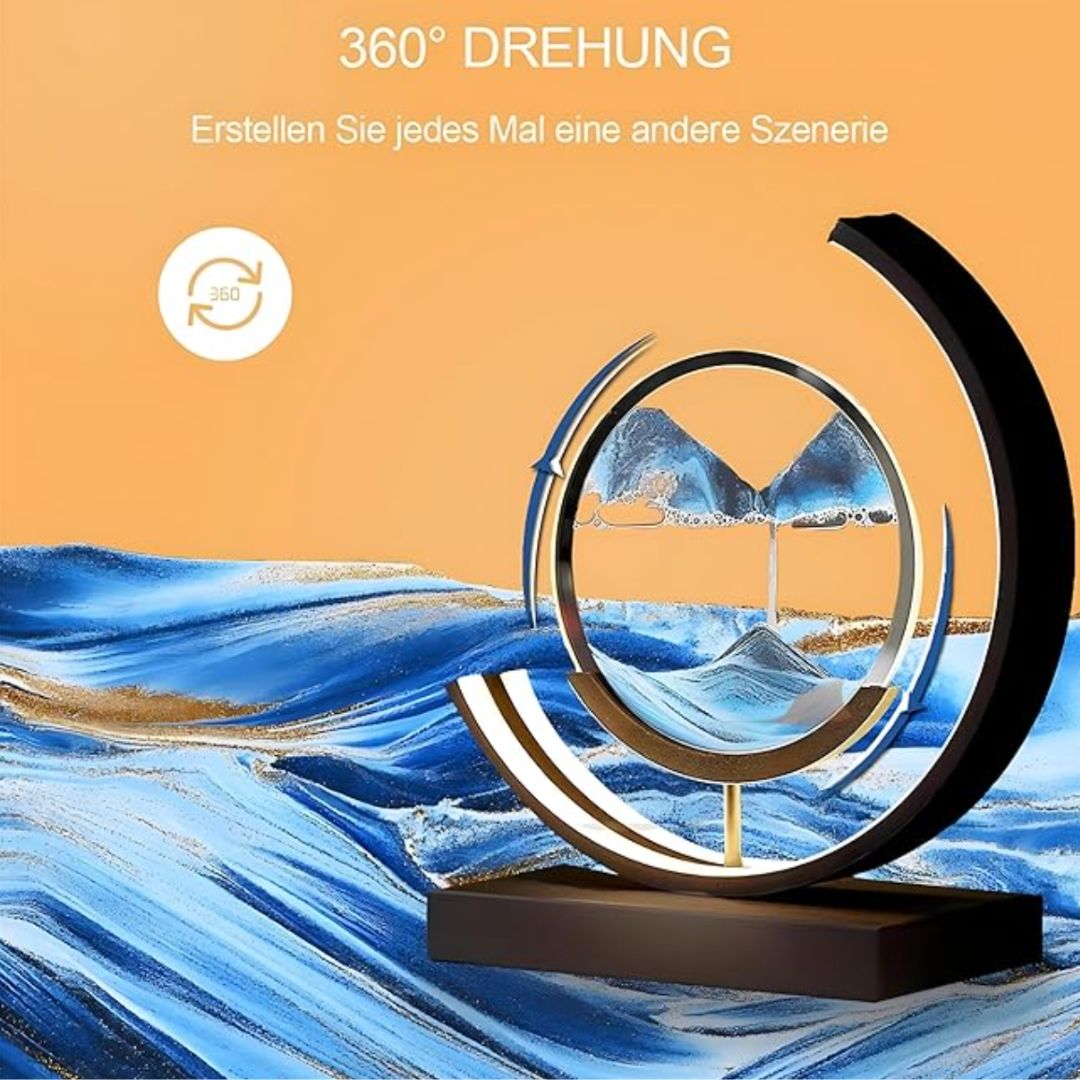 Deep Sea Sandscapes: Illuminated Sand Art for Serene Home Decor