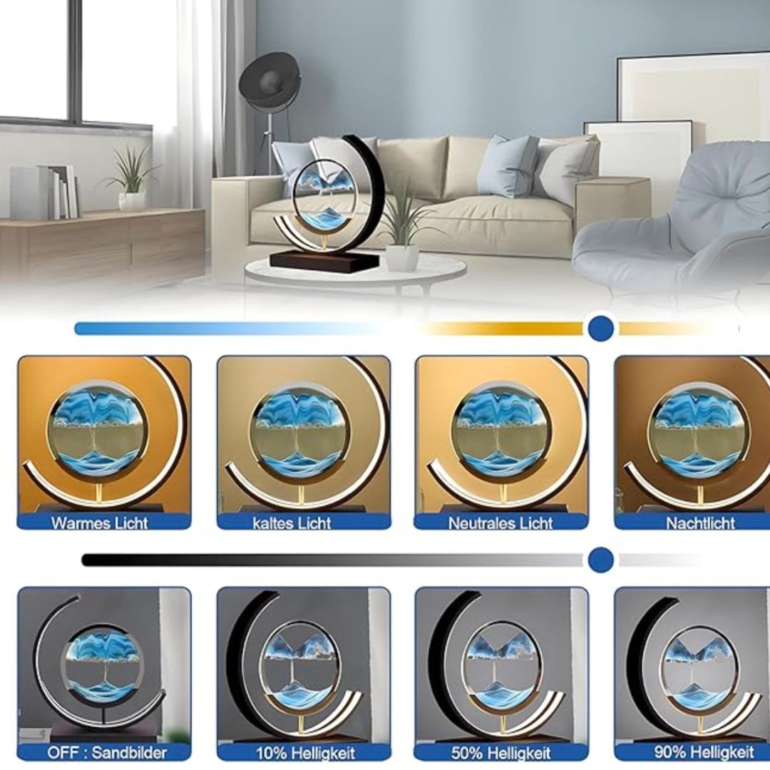 Deep Sea Sandscapes: Illuminated Sand Art for Serene Home Decor