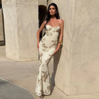 Backless Maxi Dress with Embroidered Flowers & Elegant Fit – Dara