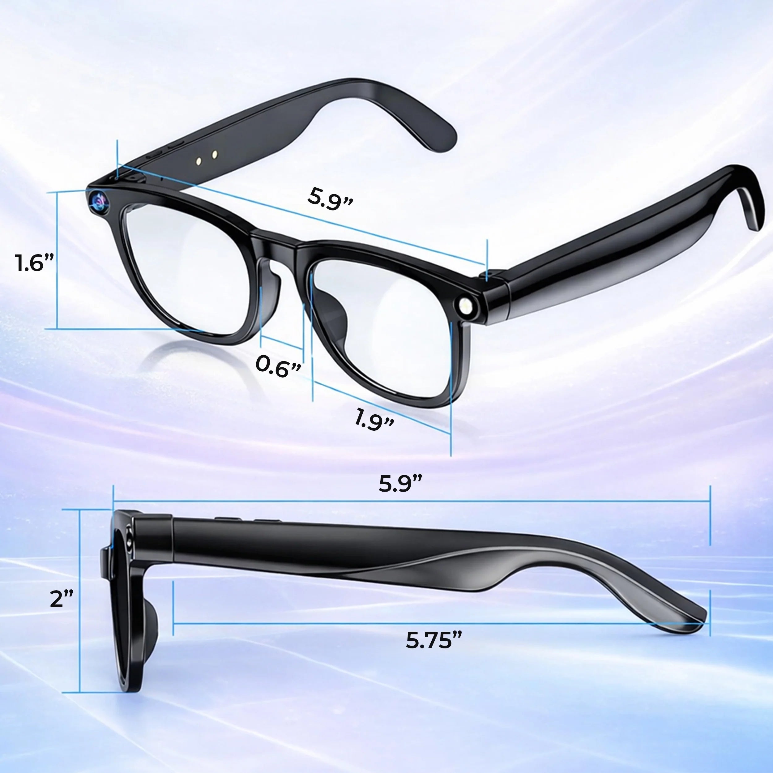 Smart AI Glasses with HD Camera & Translation – VisionSync Pro