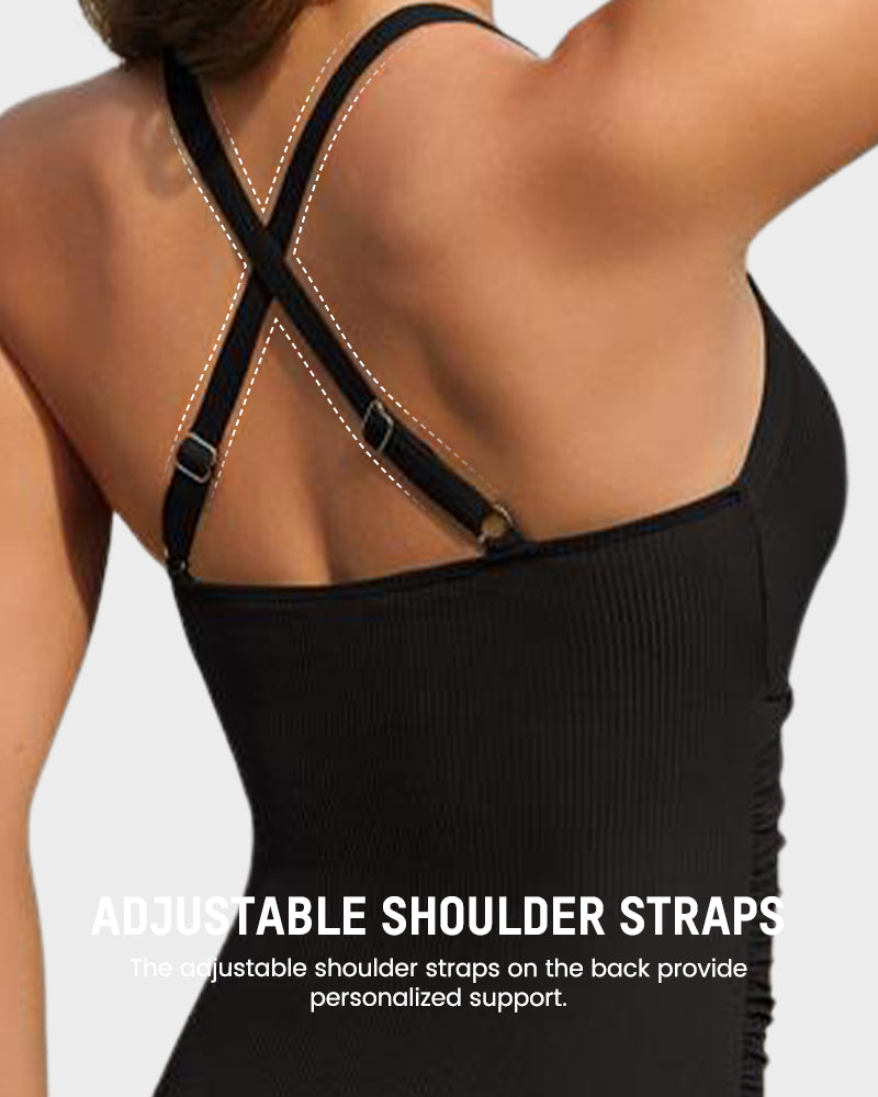 Figure-Flattering Ruched One-Piece Swimsuit with Tummy Control