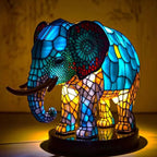 Lamp Stained Glass Animal Table Accent Light Sculpture