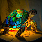Lamp Stained Glass Animal Table Accent Light Sculpture