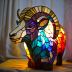 Lamp Stained Glass Animal Table Accent Light Sculpture