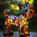 Table Lamp Stained Glass Dog Style Animal Decor Light
