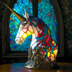 Table Lamp Animal Stained Glass Effect Accent Light