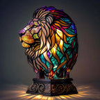 Table Lamp Animal Stained Glass Effect Accent Light