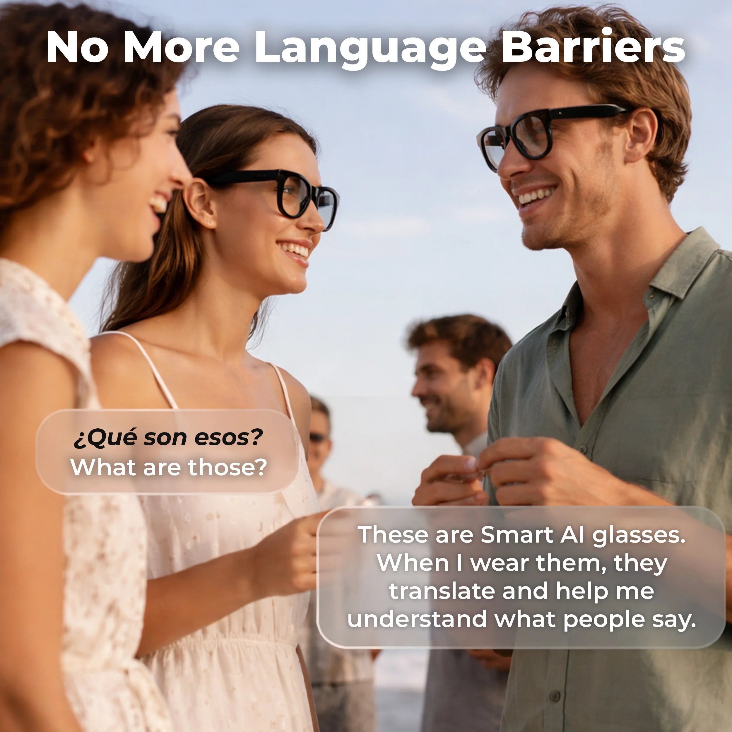 Smart AI Glasses with HD Camera & Translation – VisionSync Pro