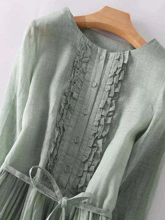 Women's Airy Lightweight Linen Summer Dress Breathable Casual Midi Elegant Style