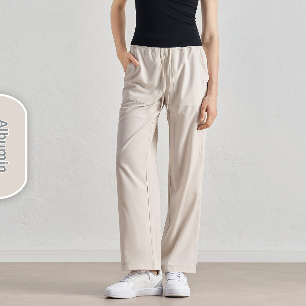 High-Waist Wide-Leg Drawstring Paratrooper Pants