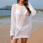 Women’s Mesh Knit Cover Up – Long Sleeve Beach Dress | Dripiume