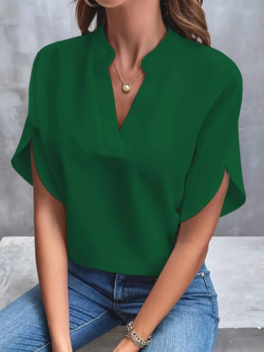 Soft V-Neck Flutter Sleeve shirt
