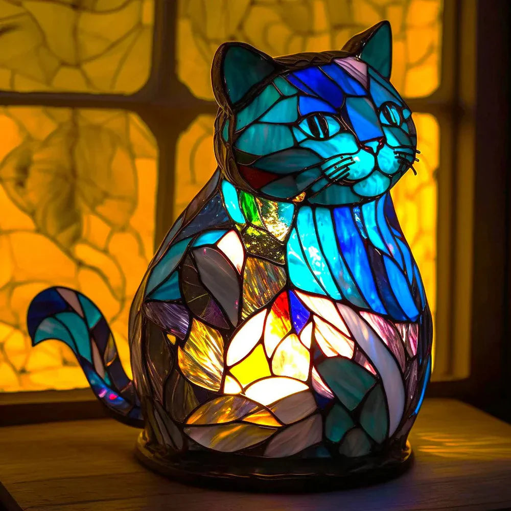 Stained Glass Artistic Table Lamp – Lumivara Mosaic