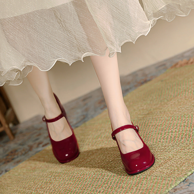 Elegant Retro Mary Jane Block Heels