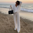 Loose Shirt & Straight-Leg Trousers Set