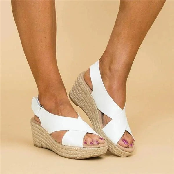 Comfortable Wedge Sandals for Women with Crisscross Straps