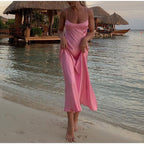 Satin Slip Pink Maxi Dress