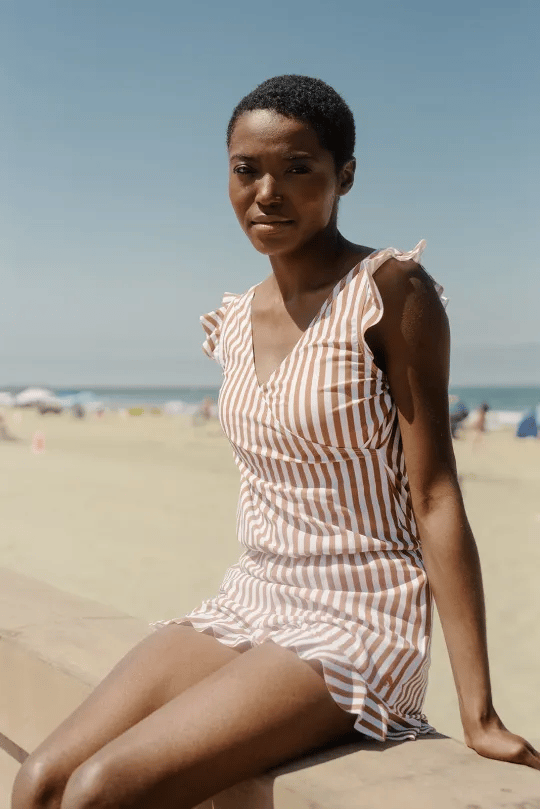 Women’s One-Piece Swim Dress with Built-In Bra and Sculpting Fit for Support