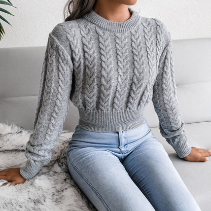 Twist Cable-Knit Cropped Sweater