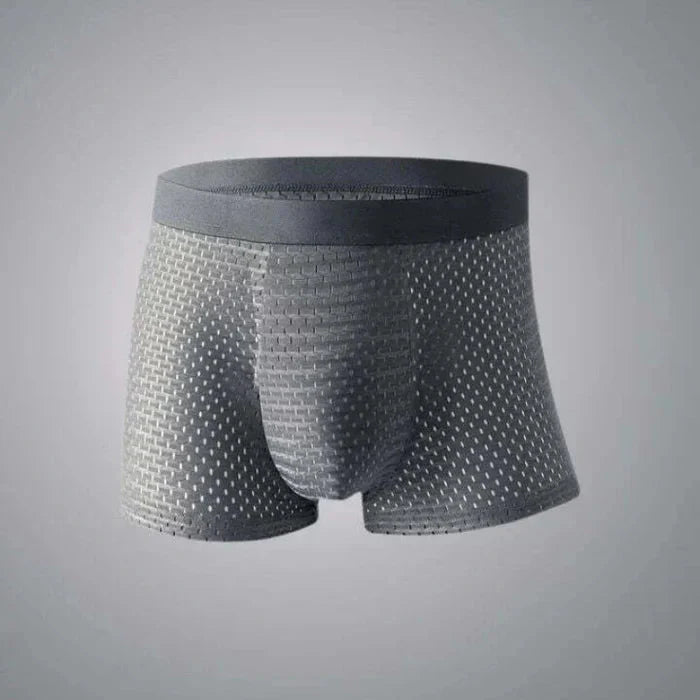 Men’s Bamboo Fiber Boxer Briefs Breathable Soft Stretch Underwear