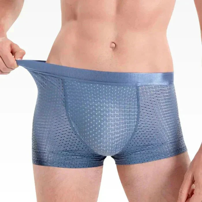 Men’s Bamboo Fiber Boxer Briefs Breathable Soft Stretch Underwear