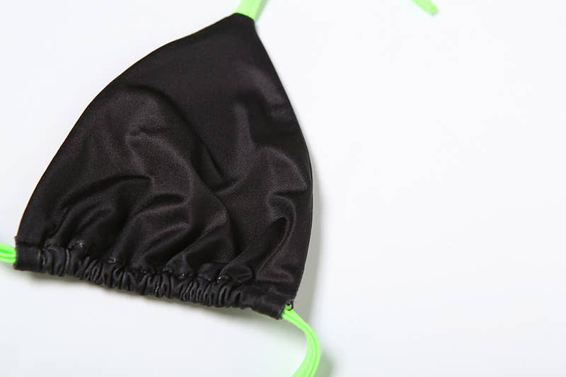 Women’s Halter Bikini Set – Sporty Contrast Trim Swimsuit | Dripiume