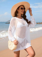 Women’s Mesh Knit Cover Up – Long Sleeve Beach Dress | Dripiume