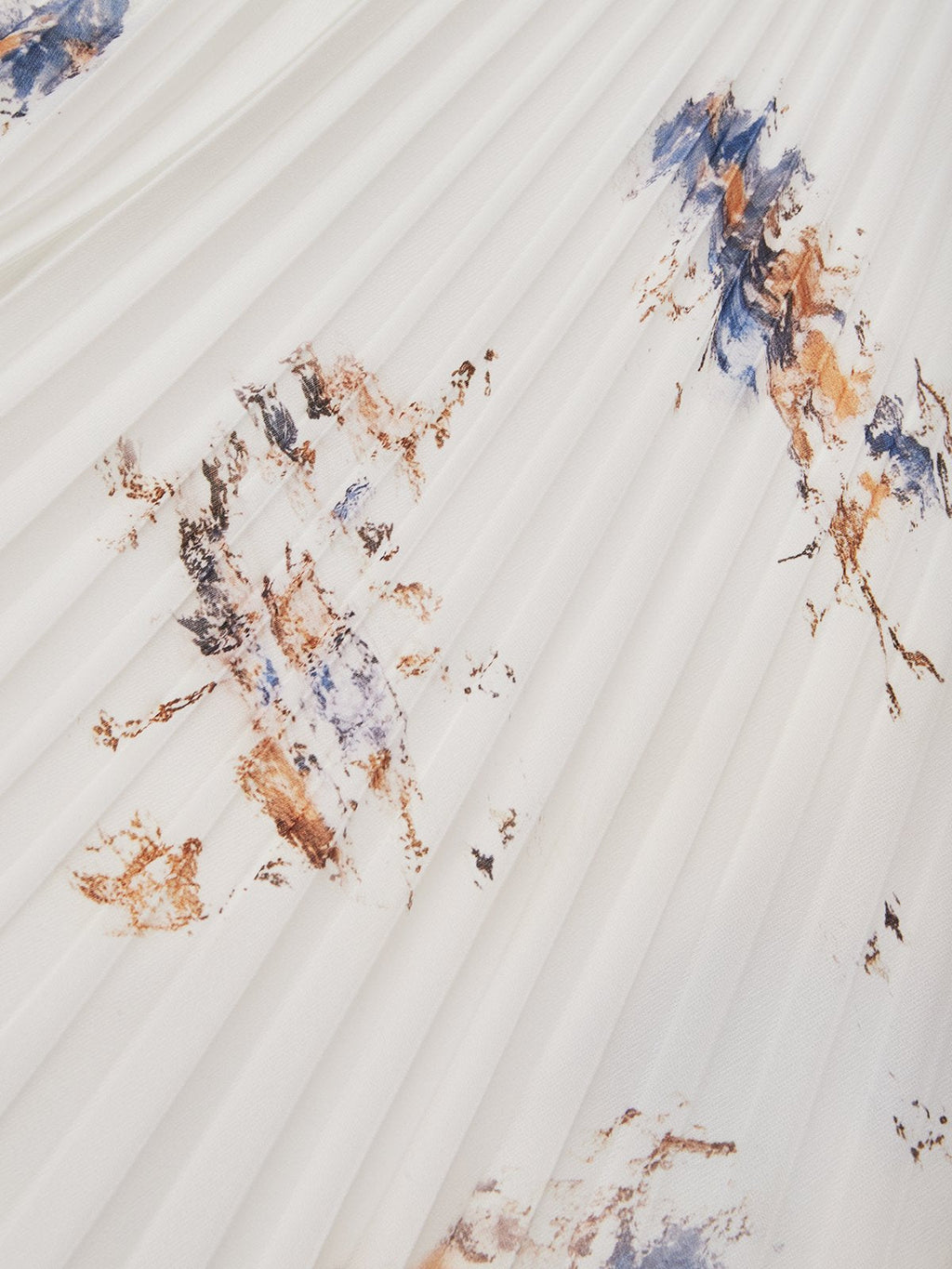 Women's Pleated Midi Ceremony Dress with Blue and White Floral Print – Jessie a