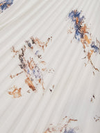 Women's Pleated Midi Ceremony Dress with Blue and White Floral Print – Jessie a