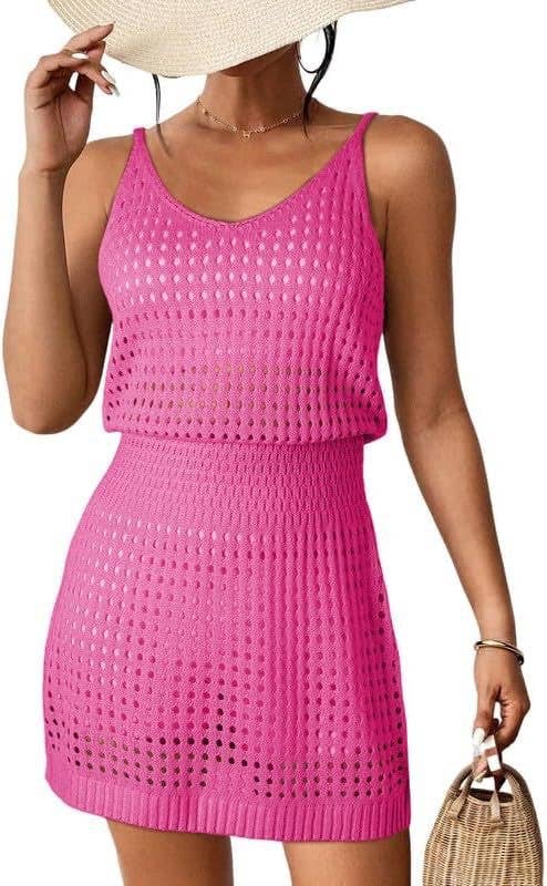 Women’s Crochet Knit Beach Dress – Cut Out Swim Cover Up | Dripiume