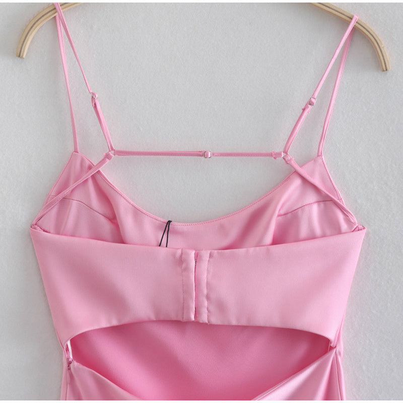 Satin Slip Pink Maxi Dress