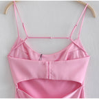 Satin Slip Pink Maxi Dress