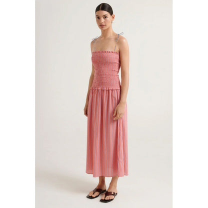 Striped Sleeveless Midi Dress