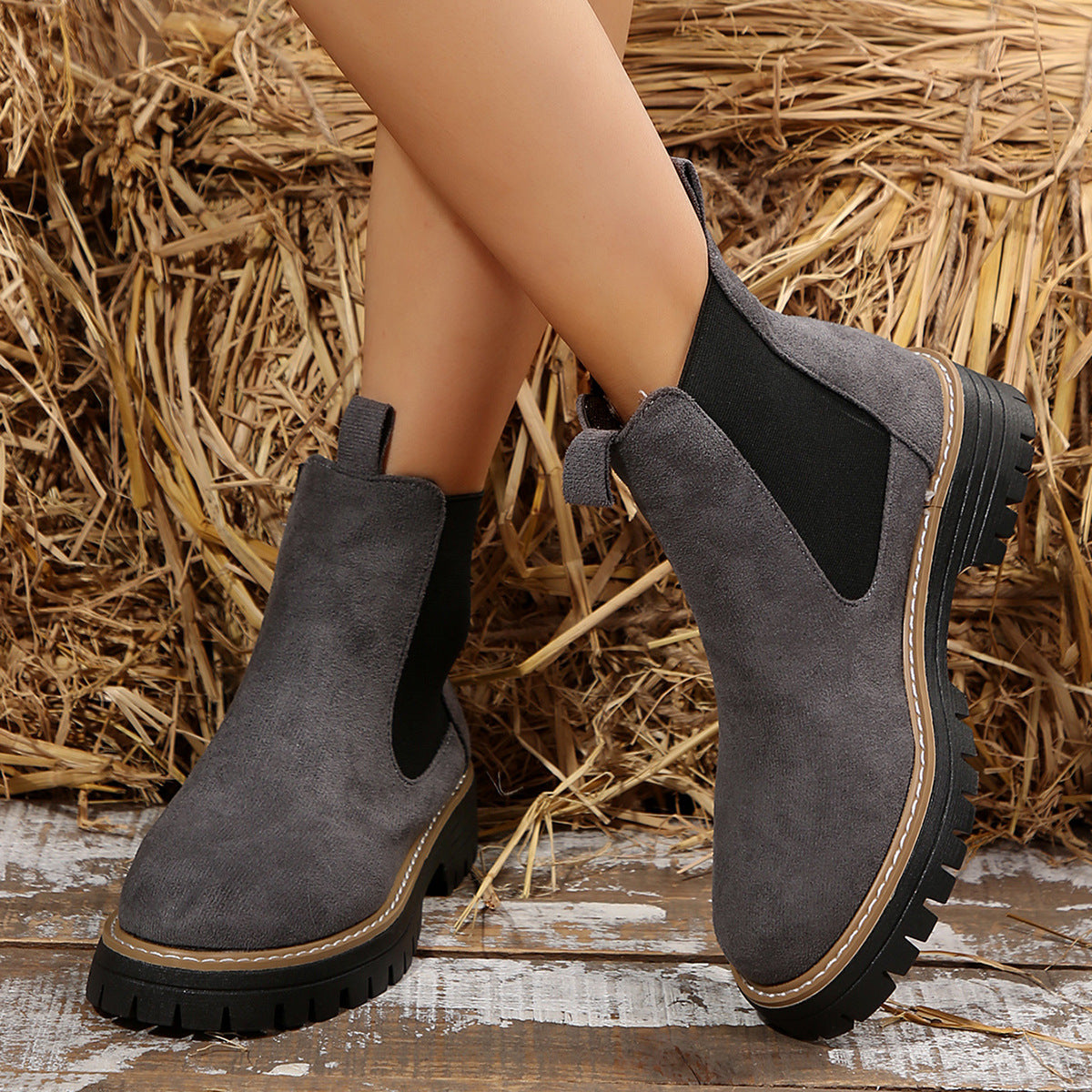 Frosted Suede Chelsea Boots