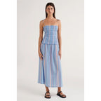 Striped Sleeveless Midi Dress