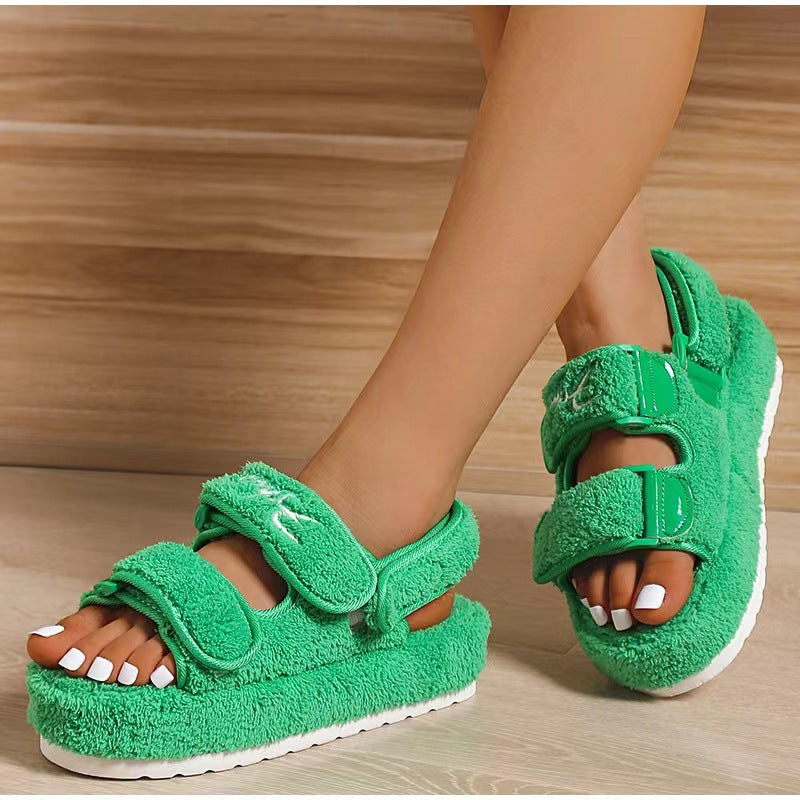 Women’s Plush Velcro Platform Sandals